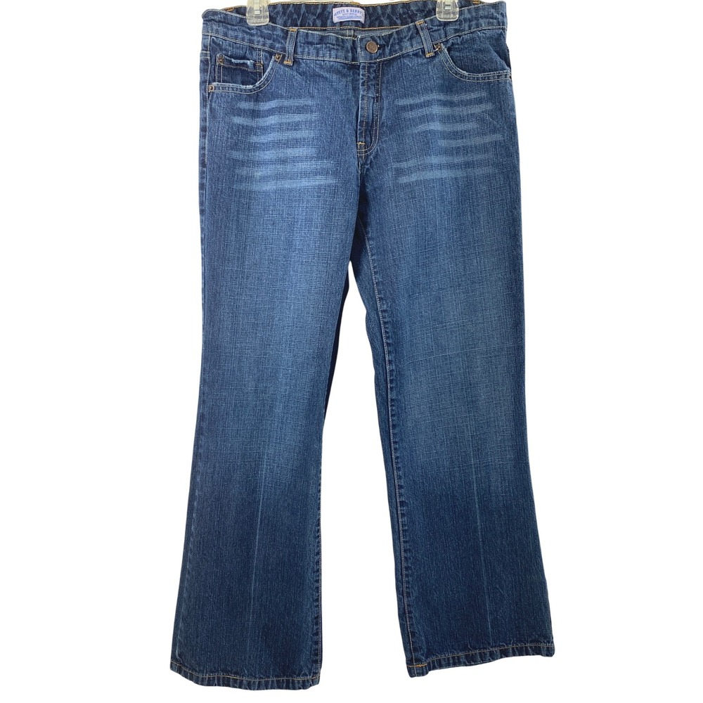 Steve‎ & Barrys Jeans Womens 16 Bootcut Medium Wash Denim Metal Stud Pockets